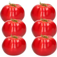 Esschert Design kunstfruit decofruit - 6x - tomaat/tomaten - ongeveer 6 cm - rood