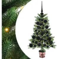 vidaXL Kerstboom met 150 LED met standaard Groen 65 cm PE