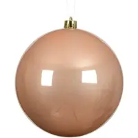Décoris Kerstbal mega groot glanzend | plastic | parelroze | 20cm