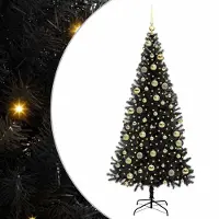 vidaXL Kerstboom Zwart 210 cm PVC