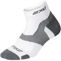 2XU Light Cush Heren Wit/Grijs 1/4 Crew Sokken