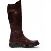 Fly london Dames MOL 2 Leren Wedge Heel Kniehoge Laarzen met Ritssluiting