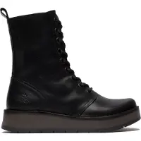 Fly london Dames Zwart RAMI043 Casual Leren Veter Enkellaarsjes