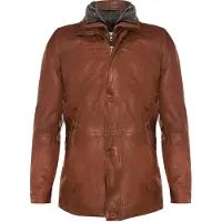 Infinity Leather Afneembare kraag, halflange warme jas
