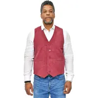 Infinity Leather Heren klassiek geitensuède lederen vest-Norwich