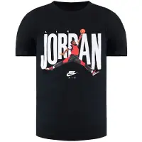 Nike Air Jordan Grafisch Logo Korte Mouw CrewNeck Zwart Kinder T-shirt CZ3713 010