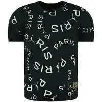 Nike Jordan Paris Sleeve Crew Neck Zwart/Wit T-shirt met opdruk voor kinderen DD9755 010