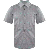 Vans Off The Wall Korte Mouw Kraag Palmprint Grijs Kindershirt