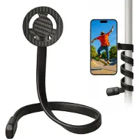 MOJOGEAR Flexibele arm met magnetische mount voor smartphone - MagSafe Compatibel - Filmen vanuit elke hoek - Magnetische smartphone standaard - Tafelstandaard telefoon - Zwart