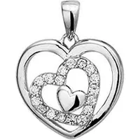 The Jewelry Collection hanger hart zirkonia zilver gerhodineerd