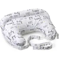 Boppy borstvoedingskussen deluxe wit met tekst