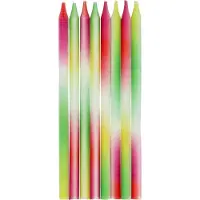 Folat - Kaarsjes neon delight 10 cm (24 stuks)