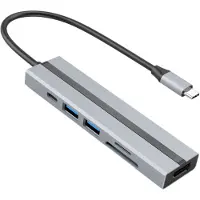Nuvance - USB C Hub 3.0 – 6 Poorten - USB Splitter - USB C naar HDMI - USB Hub 3.0 - Docking Station Laptop - Micro SD Card-lezer - HDMI 4K