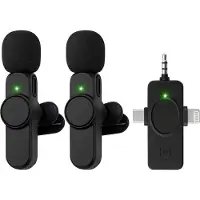 Nuvance - Draadloze Microfoon - 2 Stuks - Geschikt voor Jack 3.5mm, USB-C en Lightning - Dasspeld Microfoon - Lavalier Microfoon Draadloos - Microfoons - Plug & Play