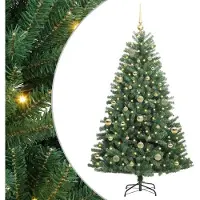 vidaXL Kunstmatige Hinged Kerstboom Groen 150 cm PVC en Metalen