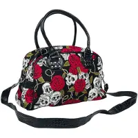 Banned - Gothic Handtas - Skulls And Roses - voor Vrouwen - zwart - Maat Standard