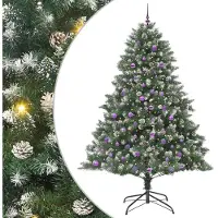 vidaXL Kunstkerstboom Groen 240 cm PVC en Plastic en Staal