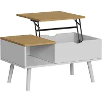 Vicco Salontafel Stora Wit/eiken 76 x 45 cm met liftfunctie, Model 56372