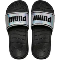 Puma Popcat 20 Iridescent Dames Zwart/Zilver Sliders