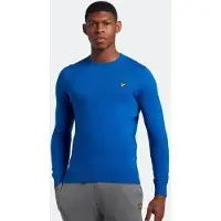 Lyle & Scott katoenen merinotrui met ronde hals in blauw