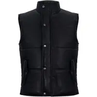 Infinity Leather Puffer warmer vest Mouwloos gewatteerd leren jack