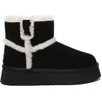 EVER AU Boots 'Barren' zwart / wolwit