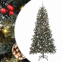 vidaXL Kunstkerstboom met 300 LED Groen 240 cm PVC en Plastic en Staal