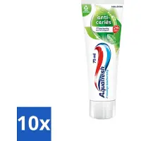 Aquafresh 10 x Tandpasta Anti-Caries 75 ml - Tandpasta Anti Gaatjes - Anti Gaatjes Tandpasta - Fluoride Tandpasta - Bescherming Tegen Gaatjes - Gezond Tandvlees