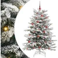 vidaXL Kunstmatige Hinged Kerstboom Wit 150 cm PE en PVC