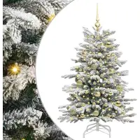 vidaXL Kunstmatige Hinged Kerstboom Wit 120 cm PE en PVC