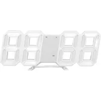 Sans marque 3D LED Wandklok Minimalistisch met Digitale Wandwekker en Temperatuurweergave