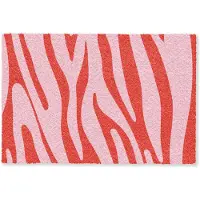 MuchoWow Deurmat 60x40 cm - Droogloopmat Zebraprint - Roze - Rood - Dierenprint - Mat voor binnen - Schoonloopmat - Deurmatten met print - Inloopmat