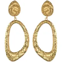 Marama - Oorbellen Bella - goud plated - oorhangers - damesoorbellen - rvs - nikkelvrij - glanzend - feestelijk - kerst