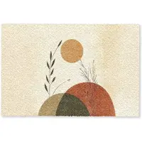 MuchoWow Deurmat 90x60 cm - Droogloopmat Planten - Abstract - Vormen - Mat voor binnen - Schoonloopmat - Deurmatten met print - Inloopmat