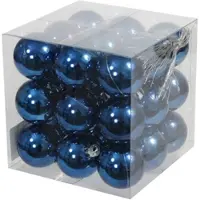 Othmar decorations kerstballen - 27x - 4 cm - blauw - kunststof - kerstversiering