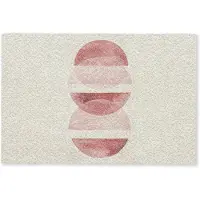 MuchoWow Deurmat 60x40 cm - Droogloopmat Minimalistisch - Cirkels - Roze - Mat voor binnen - Schoonloopmat - Deurmatten met print - Inloopmat