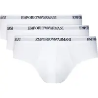 Emporio Armani Heren Set van 3 witte gebreide stretch slips (XXL), Homewear, Katoen EM000258_AF14132