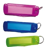 Fackelmann TECNO sleutelhanger, sleutellabels voor etikettering, kunststof sleutelhanger, 3 stuks, kleurrijk
