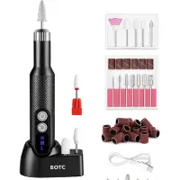 BOTC Elektrische Nagelvijl met Oplaadstation - Nagelfrees - 18000RPM Draadloos en Oplaadbaar - Nagelvijl - Manicure & Pedicure set - Zwart/Roze