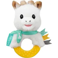 Vulli Sophie de giraf Bijtrammelaar - 2-in-1 Rammelaar & Bijtring - Baby speelgoed - Kraamcadeau - Babyshower cadeau - Vanaf 3 maanden - 13x7x6 cm - Pluche/Rubber - Geel/Wit/Turquoise