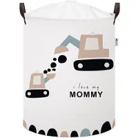 Siso Graafmachine Speelgoedopbergmand - Katoenen Opbergbox met "I Love My Mommy" - Kinderwasmand - 43 Liter - 35x35x45 cm - Speelgoedmand -