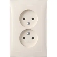 Berker S1 Contactdoos | Inbouw | 2-voudig | Crème - 66.032.48