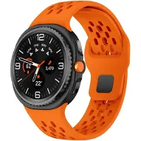 Strap-it Siliconen 'Air' bandje met druksluiting - geschikt voor Samsung Galaxy Watch 8 - 40mm / Galaxy Watch 8 - 44mm / Galaxy Watch 8 Classic (oranje)
