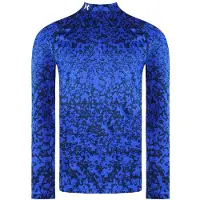 Under Armour Storm Lange Mouw Blauw Heren AOP Golf Mock Baselayer 1366273 400