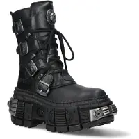 New rock halfhoge lederen platformlaarzen-WALL373-S3