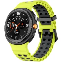 Strap-it Ocean siliconen bandje met gespsluiting geschikt voor Samsung Galaxy Watch 9 (40/44mm) / Watch 8 (40/44mm) / 8 Classic (46mm) - lime/donkergrijs
