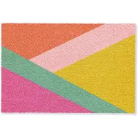 MuchoWow Deurmat 90x60 cm - Droogloopmat Driehoeken - Kleurrijk - Abstract - Mat voor binnen - Schoonloopmat - Deurmatten met print - Inloopmat