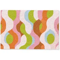MuchoWow Deurmat 60x40 cm - Droogloopmat Abstract - Vormen - Roze - Mat voor binnen - Schoonloopmat - Deurmatten met print - Inloopmat