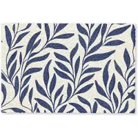 MuchoWow Deurmat 90x60 cm - Droogloopmat Bladeren - Klimop - Donkerblauw - Mat voor binnen - Schoonloopmat - Deurmatten met print - Inloopmat