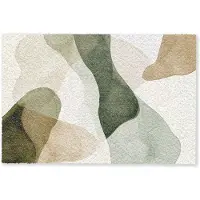 MuchoWow Deurmat 60x40 cm - Droogloopmat Japandi - Abstract - Groen - Mat voor binnen - Schoonloopmat - Deurmatten met print - Inloopmat